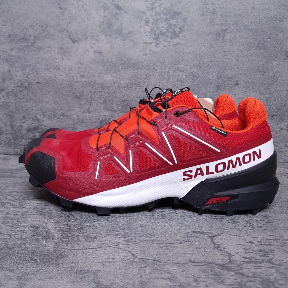 SALOMON Speedcross GTX Trail Running Shoes Mens 12 Red Orange 475691
